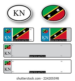 saint kitts and nevis auto set against white background, abstract vector art illustration, image contains transparency