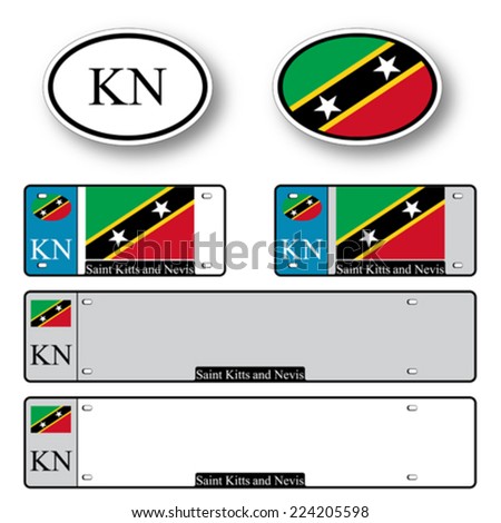 saint kitts and nevis auto set against white background, abstract vector art illustration, image contains transparency