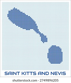 Saint Kitts and Nevis dot map. Dotted shape of the country. Saint Kitts and Nevis boundary dots with title. Vector illustration.