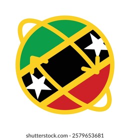 Saint Kitts and Nevis earth plannet flag icon