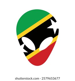 Saint Kitts and Nevis face mask flag icon