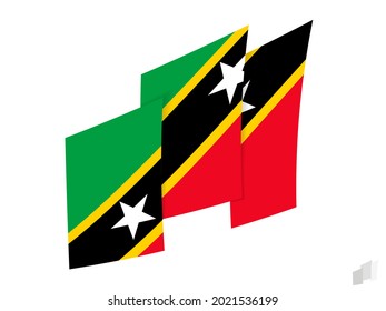 Bandera de Saint Kitts y Nevis en un diseño abstracto y rasgado. Diseño moderno de la bandera de Saint Kitts y Nevis. Icono del vector.