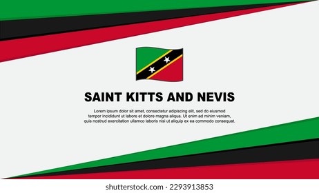 Plantilla De Diseño De Fondo Resumen De La Bandera De Saint Kitts Y Nevis. Ilustración del vector de caricaturas del Día de la Independencia de Saint Kitts Y Nevis. Diseño