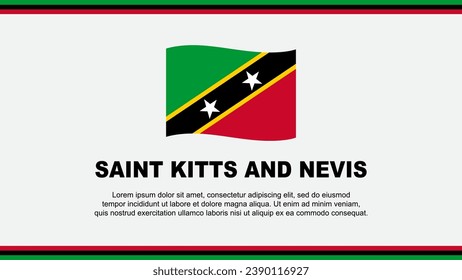 Plantilla De Diseño De Fondo Resumen De La Bandera De Saint Kitts Y Nevis. Cartel del Día de la Independencia de San Cristóbal y Nieves, Ilustración del Vector de Medios Sociales. Diseño