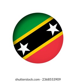 Saint Kitts and Nevis flag - behind the cut circle paper hole with inner shadow.