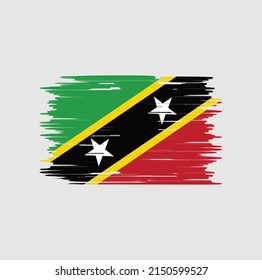 Saint Kitts and Nevis Flag Brush. National Flag