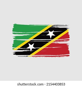 Saint Kitts and Nevis Flag Brush. National Flag