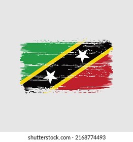 Saint Kitts and Nevis Flag Brush. National Flag