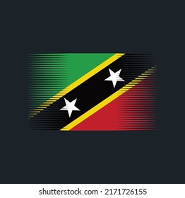 Saint Kitts and Nevis Flag Brush. National Flag