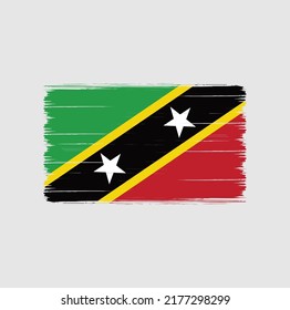 Saint Kitts and Nevis Flag Brush Strokes. National Flag