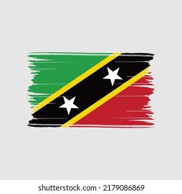 Saint Kitts and Nevis Flag Brush. National Flag