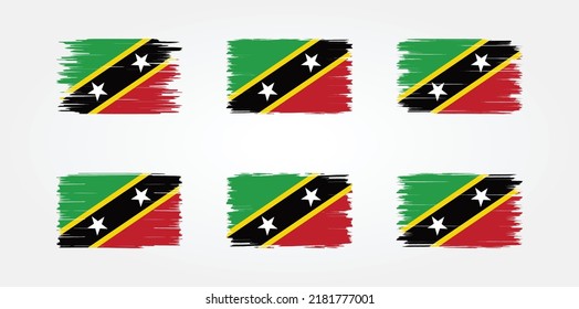 Saint Kitts and Nevis Flag Brush Collection. National Flag