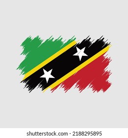 Saint Kitts and Nevis Flag Brush. National Flag