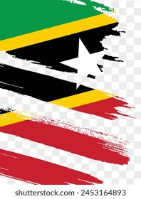Saint Kitts and Nevis flag brush paint textured isolated  on png or transparent background. vector illustration
