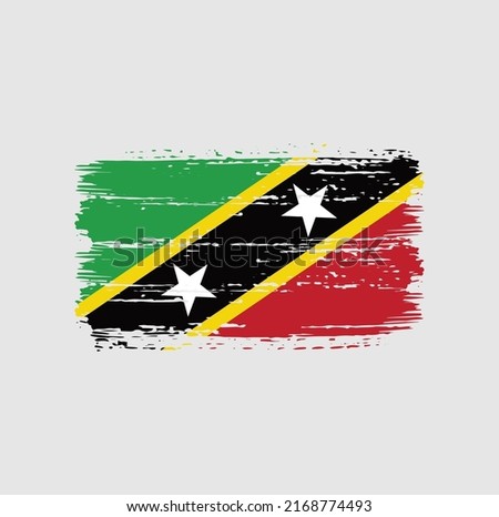 Saint Kitts and Nevis Flag Brush. National Flag
