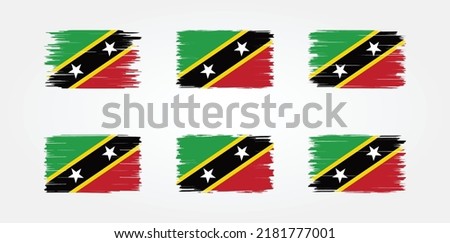 Saint Kitts and Nevis Flag Brush Collection. National Flag