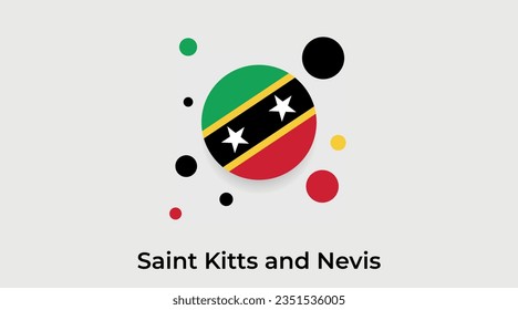 St. Kitts und Nevis Flaggenblase kreisförmig kreisförmig um das Symbol bunter Vektorgrafik