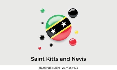 Saint Kitts and Nevis flag bubble circle round shape icon colorful vector illustration