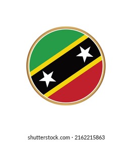 Saint Kitts and Nevis Flag with Circle Frame. National Flag