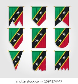 Saint Kitts and Nevis Flag in Different shapes, Flag of Saint Kitts and Nevis in Various Shapes