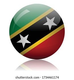 Saint Kitts and Nevis flag glass icon vector illustration