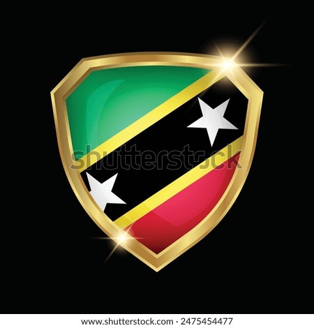 Saint kitts and Nevis Flag Golden Shield Logo