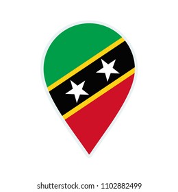 Saint Kitts and Nevis flag icon. Travel icon. Travel destination of Saint Kitts and Nevis. Saint Kitts and Nevis badge. Flag badge.