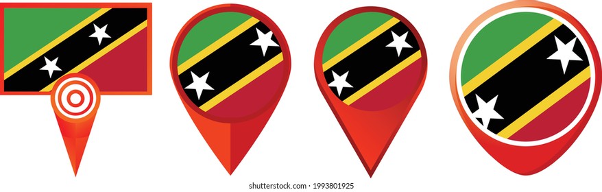 Saint Kitts and Nevis flag icon . web icon set . icons collection. Simple vector illustration.