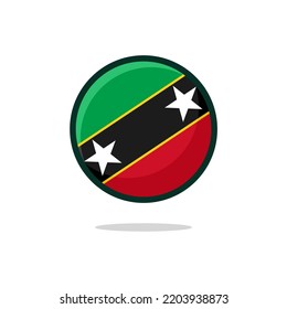 Saint Kitts and Nevis Flag Icon. Saint Kitts and Nevis Flag flat style isolated on a white background - stock vector.
