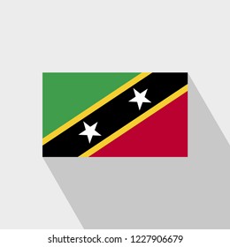 Saint Kitts and Nevis flag Long Shadow design vector