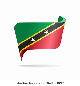 Saint Kitts and Nevis flag map pointer layout. Vector illustration.