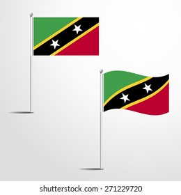 The Saint Kitts and Nevis flag normal and waving flag set | abstract flag vector eps 10