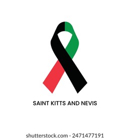  Saint Kitts and Nevis flag ribbon vector design.