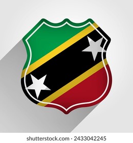 Saint kitts and Nevis Flag Road Sign Illustration