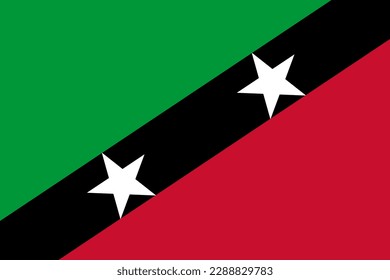 Saint Kitts and Nevis flag simple illustration for independence day or election