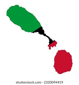 Saint Kitts and Nevis flag simple illustration for independence day or election