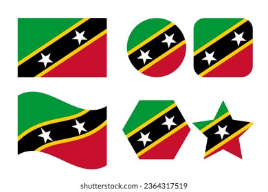 Saint Kitts and Nevis flag simple illustration for independence day or election