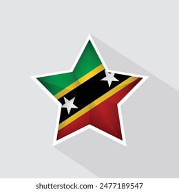 Saint kitts and Nevis Flag Star Shape Icon