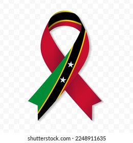 Saint Kitts and Nevis flag stripe ribbon vector illustration on a transparent background vector image (PNG).