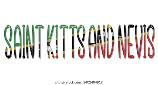 SAINT KITTS Y NEVIS, color de fondo de color de la bandera 3D SAINT KITTS y NEVIS, SAINT KITTS y NEVIS, ilustración vectorial de la bandera NEVIS