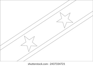 Bandera de San Cristóbal y Nieves - delgada estructura de alambre de contorno vectorial negro aislado sobre fondo blanco. Listo para colorear.