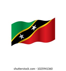 Saint Kitts and Nevis flag, vector illustration on a white background