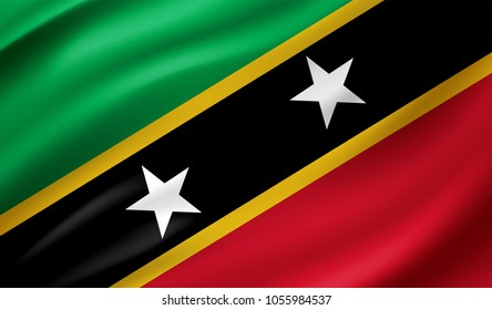 Saint Kitts and Nevis Flag in Vector Illustration
