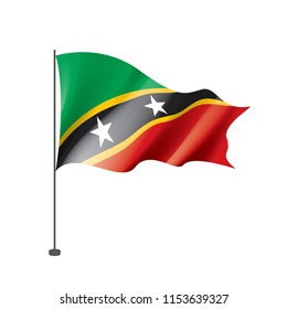 Saint Kitts and Nevis flag, vector illustration on a white background