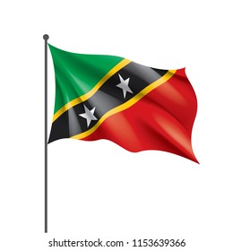 Saint Kitts and Nevis flag, vector illustration on a white background