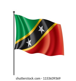 Saint Kitts and Nevis flag, vector illustration on a white background