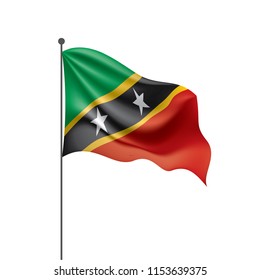 Saint Kitts and Nevis flag, vector illustration on a white background