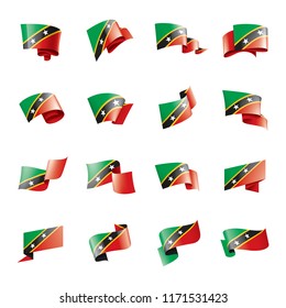 Saint Kitts and Nevis flag, vector illustration on a white background