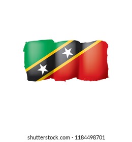 Saint Kitts and Nevis flag, vector illustration on a white background.