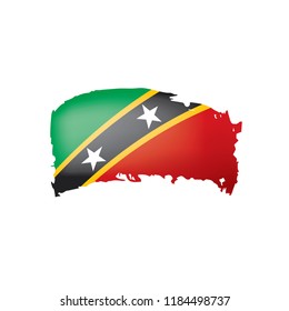 Saint Kitts and Nevis flag, vector illustration on a white background.